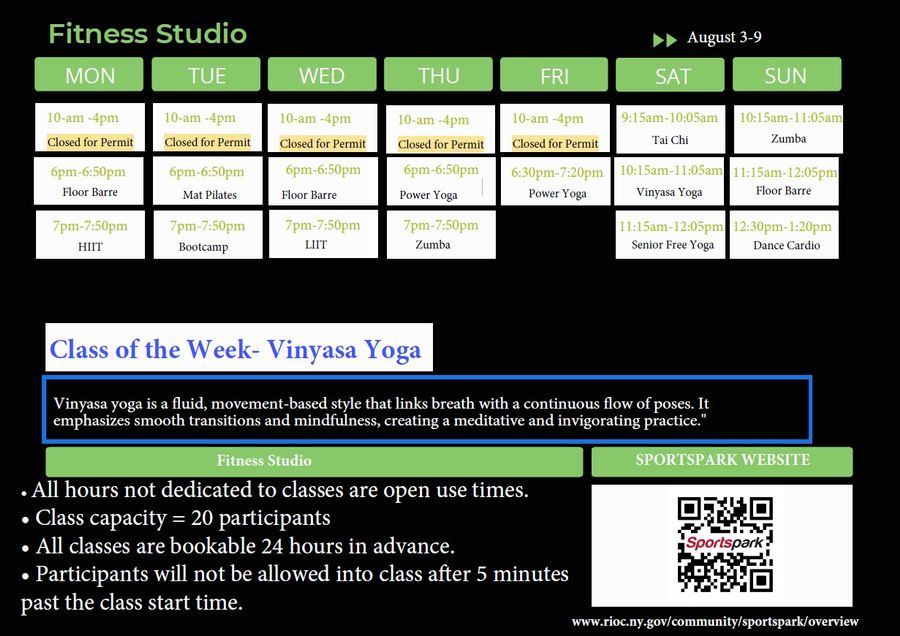 Fitness Classes Schedule
